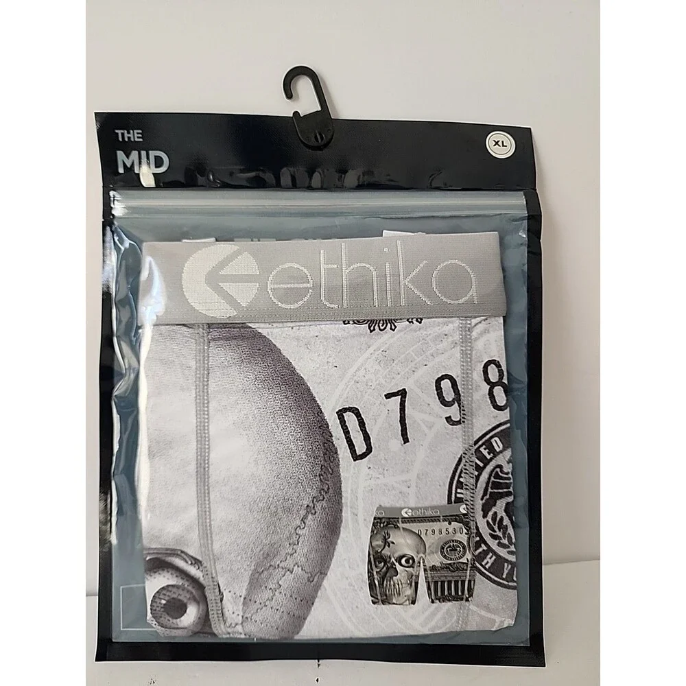 Ethika Men's Underwear The Mid Fit Boxer Brief XL Dead Dollars Good Times New